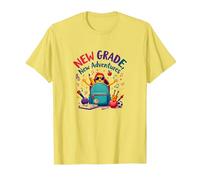 Primer día de Tercer Grado niñas Nuevas Aventuras Camiseta, Hombre, Limón, L