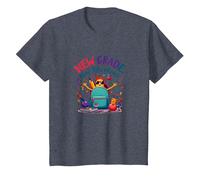 Primer día de Tercer Grado niñas Nuevas Aventuras Camiseta, Niños, Azul Jaspeado, 3 años