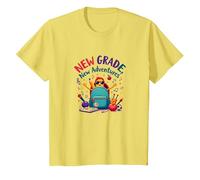 Primer día de Tercer Grado niñas Nuevas Aventuras Camiseta, Niños, Limón, 4 años