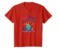 Primer día de Tercer Grado niñas Nuevas Aventuras Camiseta, Niños, Rojo, 3 años