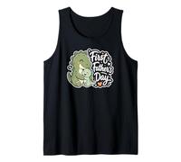 Primer día del Padre, Divertido papá y Lindo Dinosaurio bebé para nuevos papás Camiseta sin Mangas