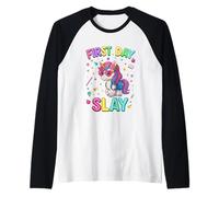 Primer día Mata para tu Divertido Primer día de Regreso a Clases Camiseta Manga Raglan