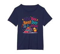 Primer día Mejor día 3er Grado Aventura de Regreso a Clases Camiseta, Mujer Tallas Grandes, Azul Marino, 2XL Grande