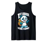 Primer Grado Aquí Vuelvo Al Primer Día De Escuela Panda Camiseta sin Mangas