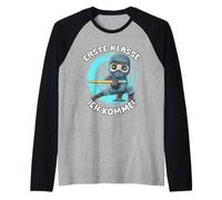 Primer Grado En La Escuela Ninja, Aquí Voy. Camiseta Manga Raglan