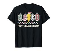 Primer Grado Rocks Maestros Volver a la Escuela ABCD Rock Estudiantes Camiseta