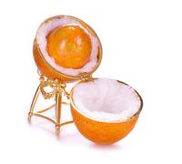 primer Huevo al estilo Fabergé de Gallina caja de joya con estatuilla de pollo 13 cm amarillo