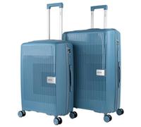 PRIMER - Juego De Maletas De Viaje Rígidas Cabina Mediana Grande Ligeras con Ruedas 360º Conjunto Equipaje con Candado de Combinación Set Ideal para Viajeros Exigentes., Celeste