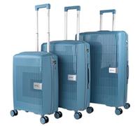PRIMER - Juego De Maletas De Viaje Rígidas Cabina Mediana Grande Ligeras con Ruedas 360º Conjunto Equipaje con Set Ideal para Viajeros Exigentes., Celeste