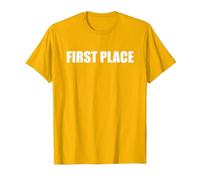 Primer Lugar Camiseta, Hombre, Dorado Brillante, S