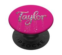 Primer Nombre Taylor Personalizado Girl Party Mom I Love Sister PopSockets PopGrip Adhesivo