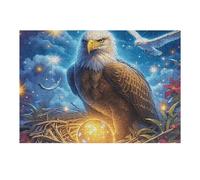 Primer Plano águila Calva Realista Rompecabezas 300 Piezas Cartón para Niños Mayores 14 Años Fauna Silvestre Noches De Cita Antiestrés Pack Completo Detalle Único Original 300 PCS