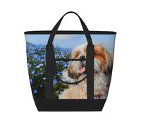 Primer plano de un Shih Tzu,Bolsas de almuerzo de gran capacidad, bolsa de mano térmica para mujeres, hombres, trabajo, picnic, viajes.