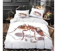 Primer plano de una hormiga Funda de Edredón Estampado 3D Juego de 3 Piezas Cremallera Oculta incluye Fundas de Almohada Fotografía de naturaleza Funda Edredon for Adolescentes Single（140x200cm）