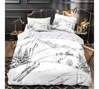 Primer plano de una oveja Funda de Edredón Cierre de Juego de 3 Piezas Estampado 3D incluye Fundas de Almohada Escena pastoral de la naturaleza Funda Edredon for Adultos Super king（260x220cm）