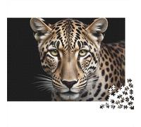 Primer Plano Leopardo Puzzle de 1000 Piezas Puzzle para Adultos Cartón Relajación Concentración Decoración Regalo Familia 70x50cm/1000pcs