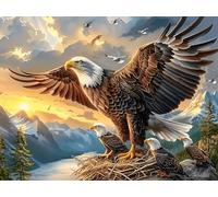 Primer Plano Realista de águila Calva Puzzle 500 Piezas Papel Mayores Criaturas cósmicas mágicas Terapia Ocupacional Alivio Estrés Tiempo Libre En Casa Regalo Original 500 PCS/52×38