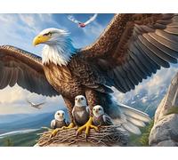 Primer plano realista de águila calva Rompecabezas 300 Piezas Cartón Para Niños Mayores 14 Años Colorful Fantasy vida silvestre Entretenimiento Casa Terapia Relajación Ocio Doméstico Detalle Único Ori