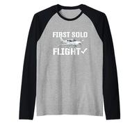 Primer Vuelo en Solitario - Piloto de aviación de aviación Amante de los Aviones Camiseta Manga Raglan