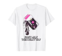 Primera Leche y Luego vía láctea (gráfico de Astronauta) Camiseta