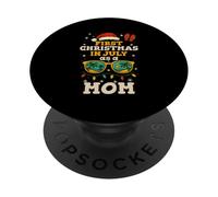 Primera Navidad en julio como mamá verano familia emparejar mujeres PopSockets PopGrip Adhesivo