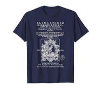 Primera Portada Don Quijote La Mancha Miguel de Cervantes Camiseta, Hombre, Azul Marino, S