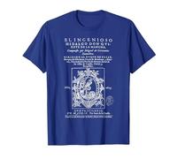 Primera Portada Don Quijote La Mancha Miguel de Cervantes Camiseta, Hombre, Azul Real, 3XL