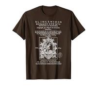 Primera Portada Don Quijote La Mancha Miguel de Cervantes Camiseta, Hombre, Marrón, M