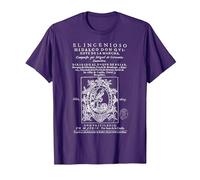 Primera Portada Don Quijote La Mancha Miguel de Cervantes Camiseta, Hombre, Morado, 3XL