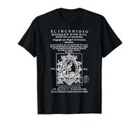 Primera Portada Don Quijote La Mancha Miguel de Cervantes Camiseta, Hombre, Negro, M