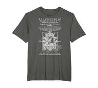 Primera Portada Don Quijote La Mancha Miguel de Cervantes Camiseta, Hombre Tallas Grandes, Asfalto, 2X Alto