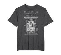 Primera Portada Don Quijote La Mancha Miguel de Cervantes Camiseta, Hombre Tallas Grandes, Jaspeado Oscuro, 3X Alto