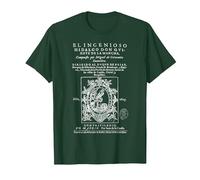 Primera Portada Don Quijote La Mancha Miguel de Cervantes Camiseta, Hombre, Verde Bosque, L