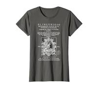 Primera Portada Don Quijote La Mancha Miguel de Cervantes Camiseta, Mujer, Asfalto, 3XL