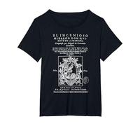 Primera Portada Don Quijote La Mancha Miguel de Cervantes Camiseta, Mujer Tallas Grandes, Negro, 3XL Grande
