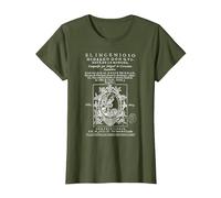 Primera Portada Don Quijote La Mancha Miguel de Cervantes Camiseta, Mujer, Verde Oliva, L