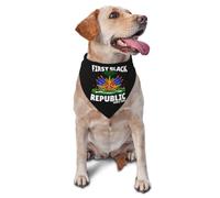 Primera República Negra Desde 1804. Emblema de la Bandera haitiana. Pañuelo Triangular para Perros y Gatos. Accesorio Ajustable para el Cuello de Mascotas. Decorativo, Lavable y Duradero.