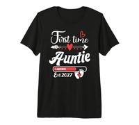 Primera Vez Auntie 2027 Pronto to be Mom, Baby Reveal Camiseta Premium
