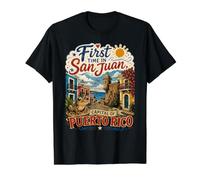 Primera Vez' en San Juan Puerto Rico Aventura Camiseta gráfica económica, Hombre, Negro, XL
