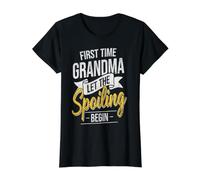 Primera Vez Que la Abuela Deja Que el mimar comience Abuela Orgullosa Camiseta gráfica económica, Mujer, Negro, XL