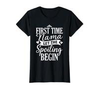 Primera Vez Que Nana Deja Que el mimar comience Orgullosa Abuela Camiseta gráfica económica, Mujer, Negro, XS