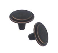 Primero Basics Paquete de 10 pomos de gabinete de bronce aceitado de 1.25 pulgadas y tiradores de cajón, pomos de aleación de zinc sólido para cocina, baño y muebles