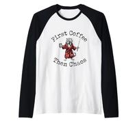 Primero Café Luego Caos Tigre Espada Camiseta Manga Raglan