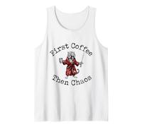 Primero Café Luego Caos Tigre Espada Camiseta sin Mangas