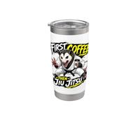 Primero Café, Luego Jiu-jitsu: Café Y Lucha Cuerpo A Cuerpo Vaso térmico de acero inoxidable de doble pared