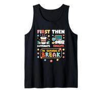 Primero cafeína y Luego educar Estoy ganando un Maestro de Descanso Camiseta sin Mangas