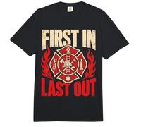 Primero en el último Bombero Bombero Comfort Colors Adult Heavyweight T-Shirt