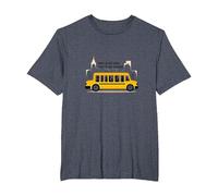 Primero en verlos, último en Decir adiós: Conductor de autobús Escolar Camiseta, Hombre Tallas Grandes, Azul Jaspeado, 2X Alto