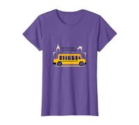 Primero en verlos, último en Decir adiós: Conductor de autobús Escolar Camiseta, Mujer, Morado Jaspeado, S