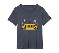 Primero en verlos, último en Decir adiós: Conductor de autobús Escolar Camiseta, Mujer Tallas Grandes, Azul Jaspeado, 3XL Grande